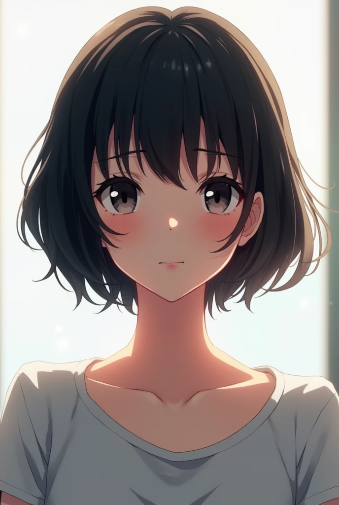 Anime girl with short black hair