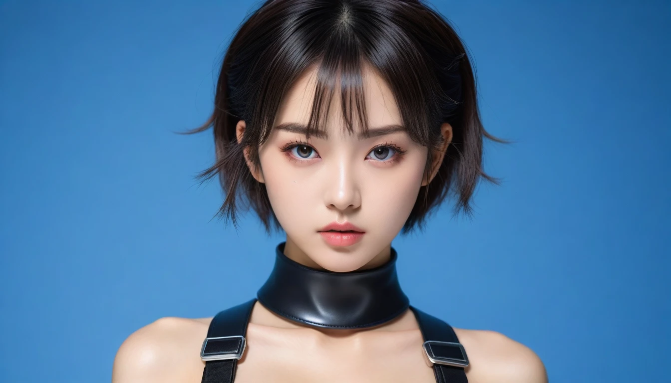 8k, Ultra-high resolution, Highest quality, masterpiece, 三分割法によるphotograph,Surreal, photograph, 1 , (:1.3), cute, cute顔, 細部までBeautiful Eyes, 細かくdetailedに,masterpiece,One Girl:1.2,Japanese women,Policewoman,upper body,glaring,Black short hair,Space buns,ID photo,(Police officer of the future:1.3),cyber punk,Future City,white collar,((Fusion of humans and androids)),((Fusion of humans and androids))(Beautiful attention to detail),Subtle details, detailedな顔,anger,Attractive eyes,(ポートレートphotograph:1.4),(Photorealistic images:1.4),Fantasy art,(Beautiful Face:1.4),美しくAttractive eyes、Beautiful Eyes,Silver residue,(Tight waist:1.4)、(Beautiful with perfect body proportions:1.4),Pink Lips,profile,(((Ideal body type))),A-cup small breasts :2,、Portraiture:2、Perfect Anatomy、鮮明なdetailed、detailed,Fashion magazine cover,Thin lips,完璧でBeautiful Face ,完璧でcute顔, Skin with attention to detail, Perfect limbs、Narrow waist,Surreal,Light and shadow,spotlight