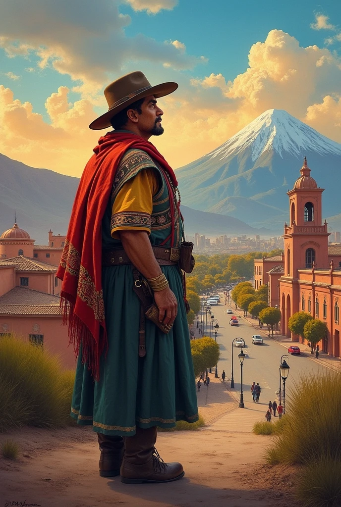 Give me a creative book cover "Tacna, love of country" by Emilio Garma Rodríguez