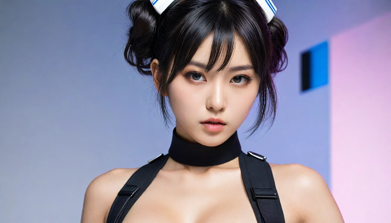 8k, Ultra-high resolution, Highest quality, masterpiece, 三分割法によるphotograph,Surreal, photograph, 1 , (:1.3), cute, cute顔, 細部までBeautiful Eyes, 細かくdetailedに,masterpiece,One Girl:1.2,Japanese women,Policewoman,upper body,glaring,Black short hair,Space buns,ID photo,(Police officer of the future:1.3),cyber punk,Future City,white collar,((Fusion of humans and androids)),((Fusion of humans and androids))(Beautiful attention to detail),Subtle details, detailedな顔,anger,Attractive eyes,(ポートレートphotograph:1.4),(Photorealistic images:1.4),Fantasy art,(Beautiful Face:1.4),美しくAttractive eyes、Beautiful Eyes,Silver residue,(Tight waist:1.4)、(Beautiful with perfect body proportions:1.4),Pink Lips,profile,(((Ideal body type))),A-cup small breasts :2,、Portraiture:2、Perfect Anatomy、鮮明なdetailed、detailed,Fashion magazine cover,Thin lips,完璧でBeautiful Face ,完璧でcute顔, Skin with attention to detail, Perfect limbs、Narrow waist,Surreal,Light and shadow,spotlight