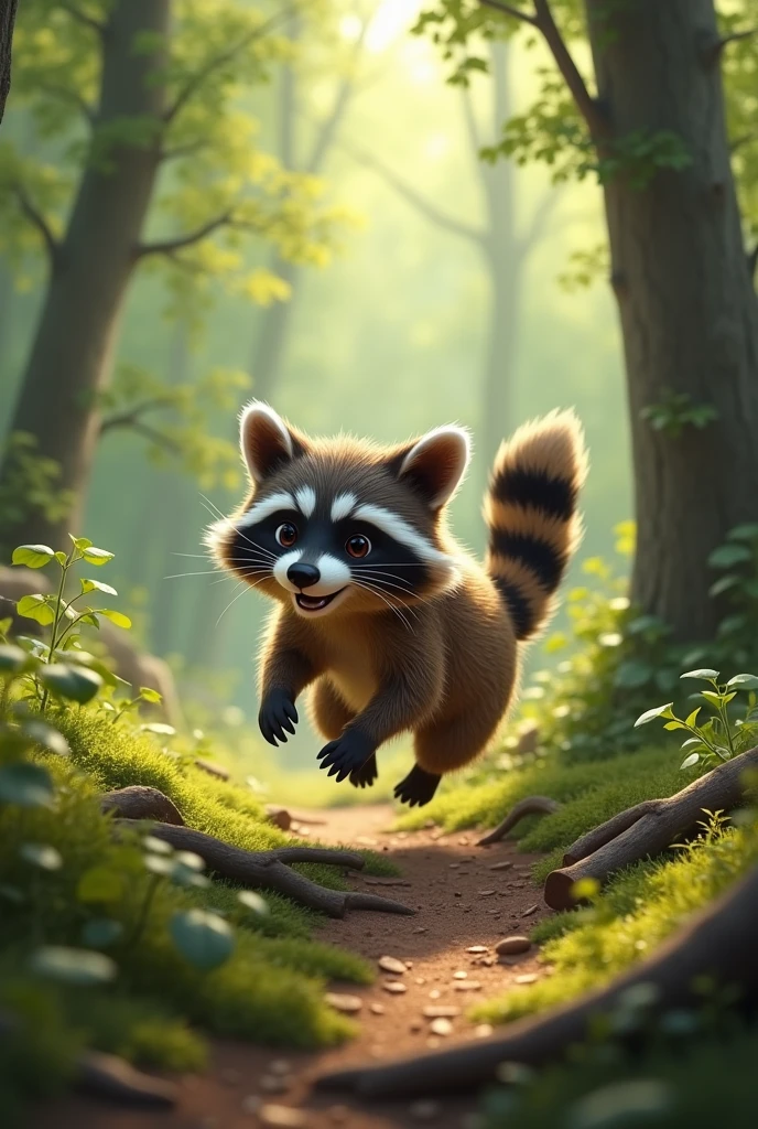 Raccoon running