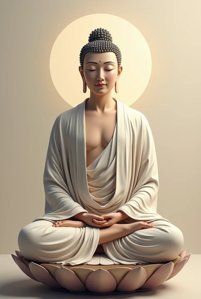 Buddha ji portrait on 3feet x 8feet frame standing lotus