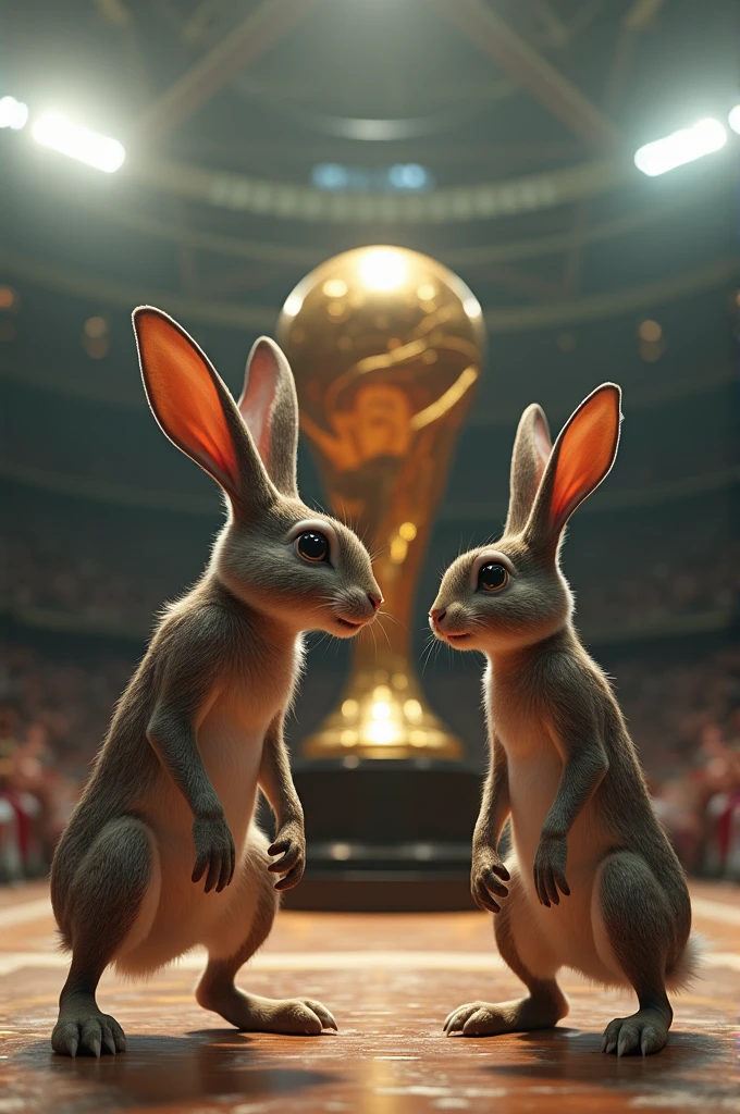 A small, not defenseless, fearless rabbit-like animal is with Cristiano Ronaldo fighting for the Ballon d'Or