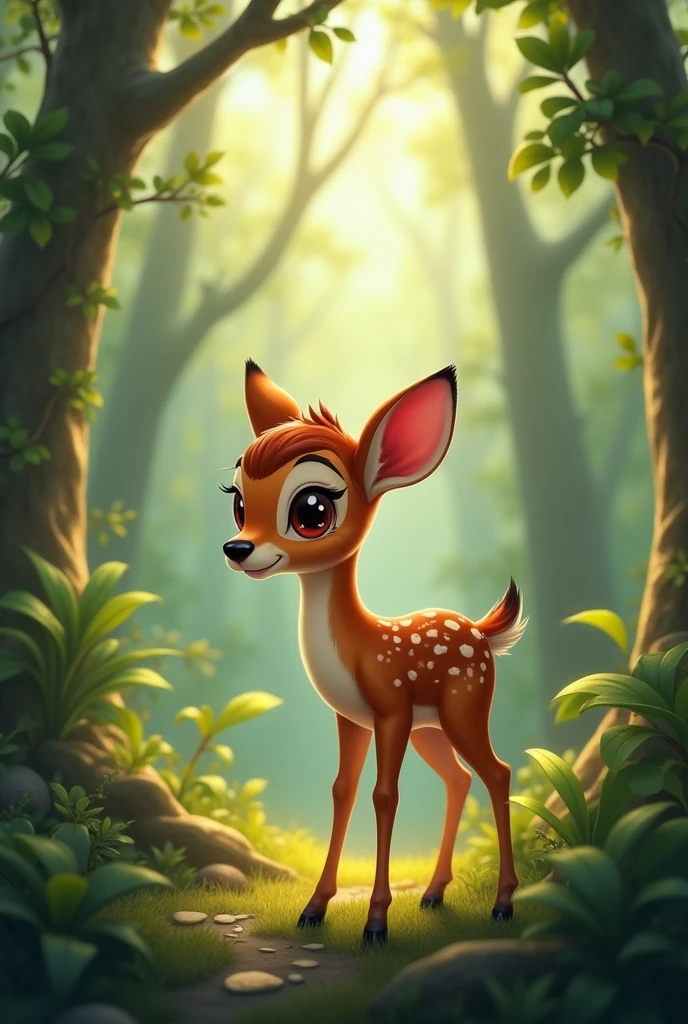 How did the little deer promise to behave after the incident in the jungle?