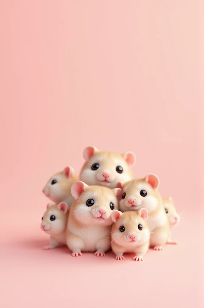 kawaii wallpaper tiny hamsters head baby pink background