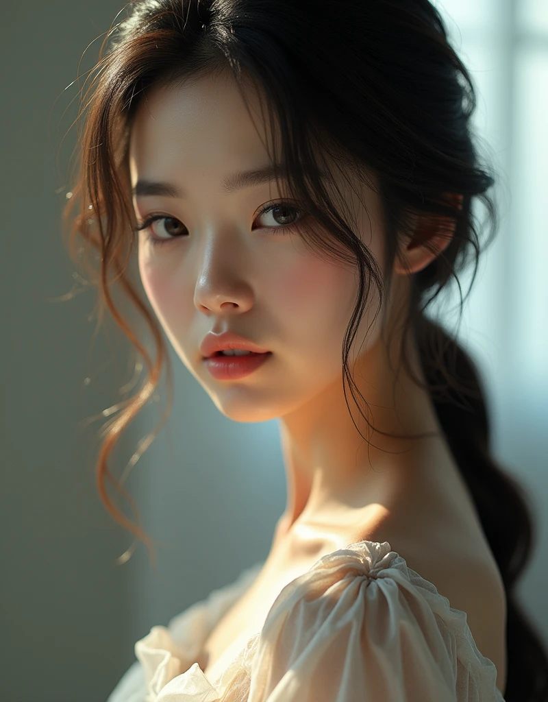 (Create a realistic and photorealistic photo image about girls)、Quarter Japanese and Quarter Korean、Shade、