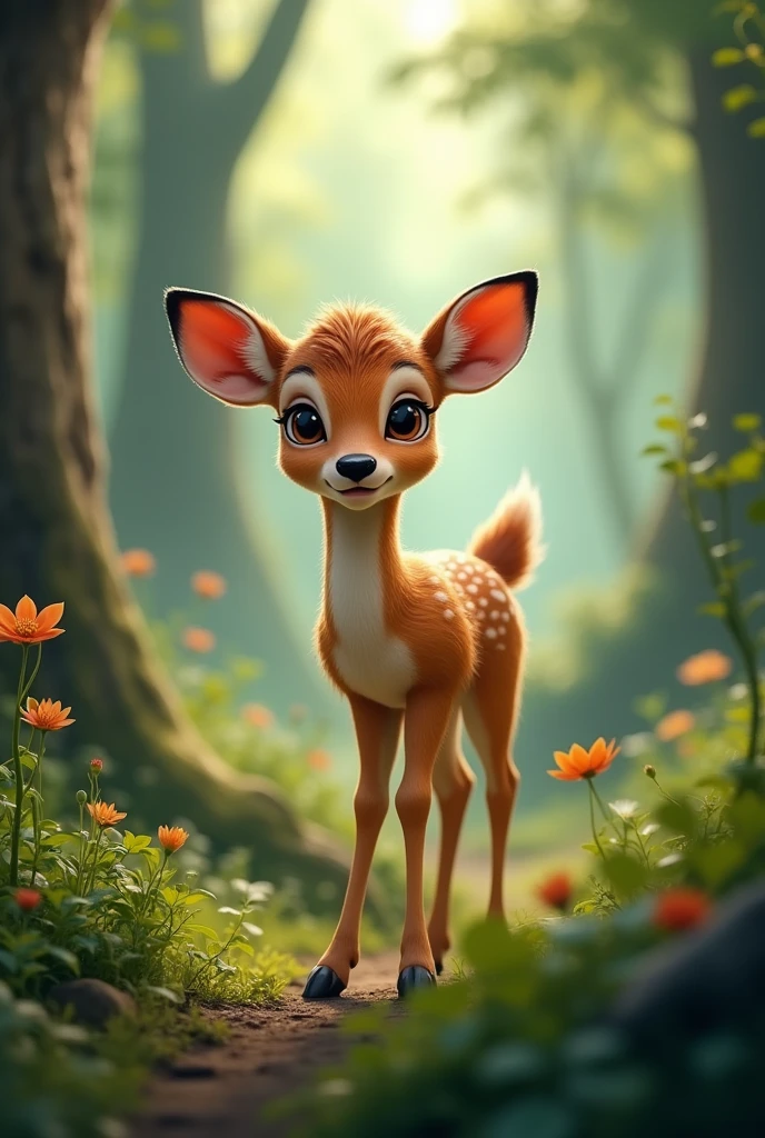 What emotions did the little deer experience throughout the story?