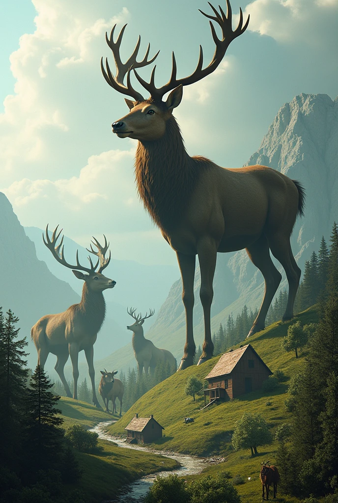 Giant deer take over tiny planet earth