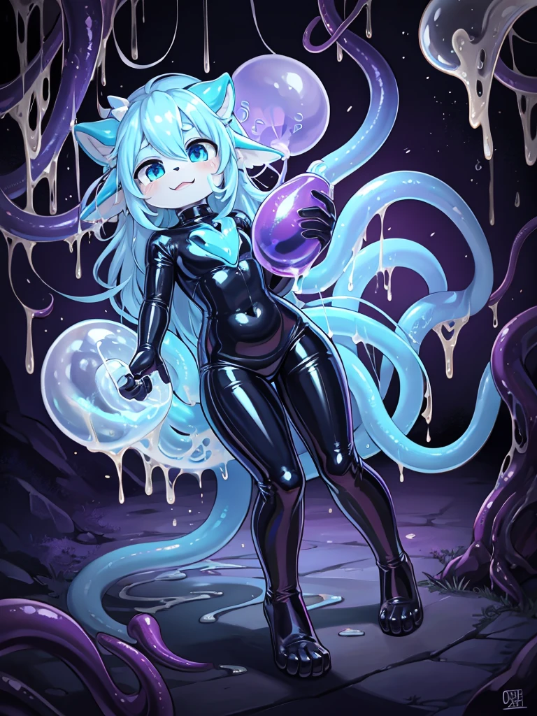 Holding a deflated balloon , Jellyfish , rubber , ooze , Tentacles , Condensed milk