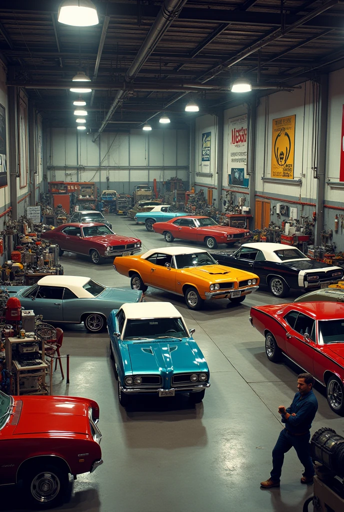 Large and spacious motorbike and car workshop ford impala 1967|barracuda 68|pontiac gto 1970