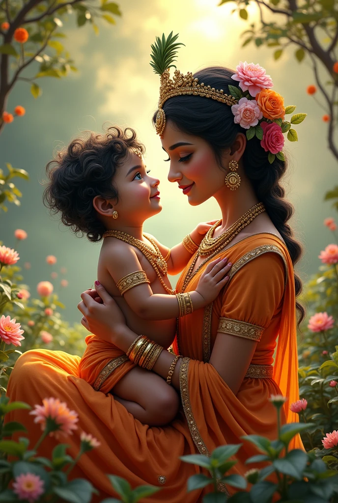 Krishna image with yashoda maiya