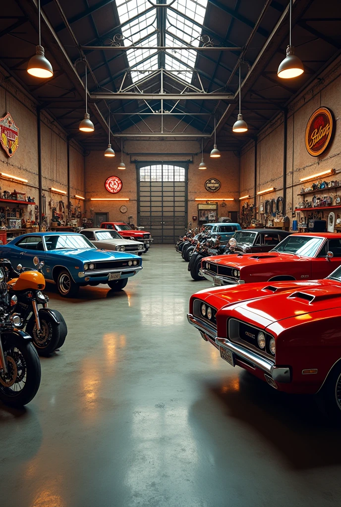 Large and spacious motorbike and car workshop
ford impala 1967|barracuda 68|pontiac gto 1970
Indian|harley davidson