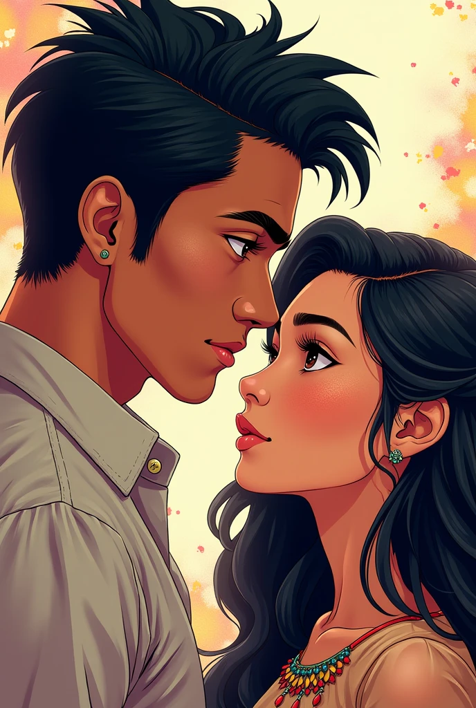 GUATEMALAN MAN AND ECUATORIAN GIRL as a anime charactEr for a profile picture