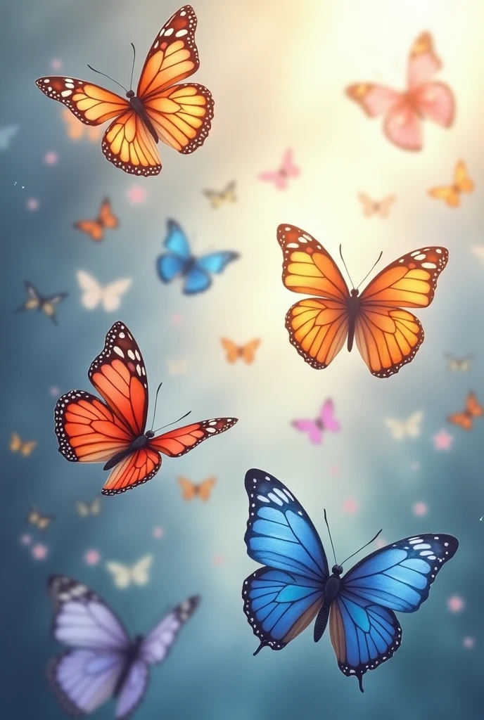 (Aesthetic image of butterflies in image painting