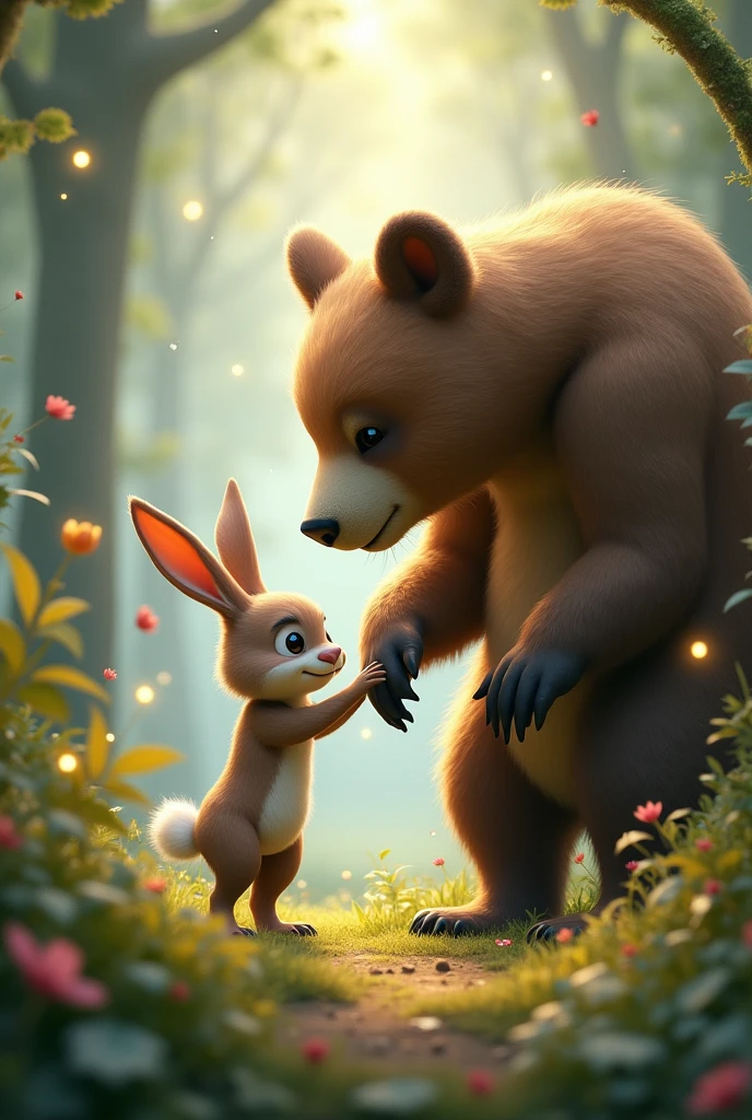 Rabbit with a bear

