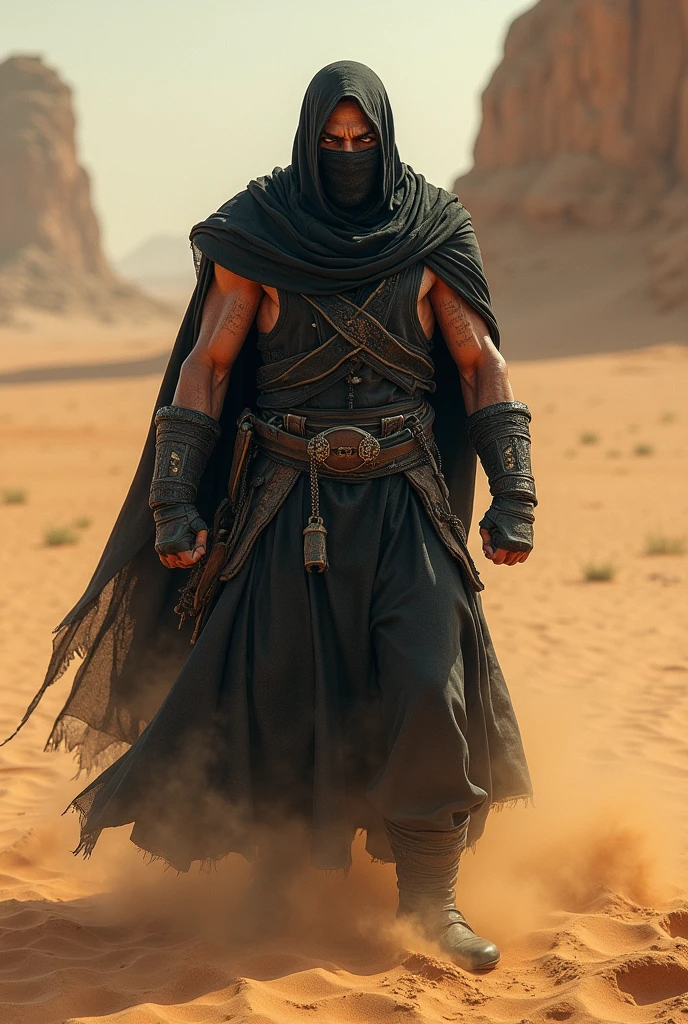 Persian warrior of the desert masked dark clothes wrath