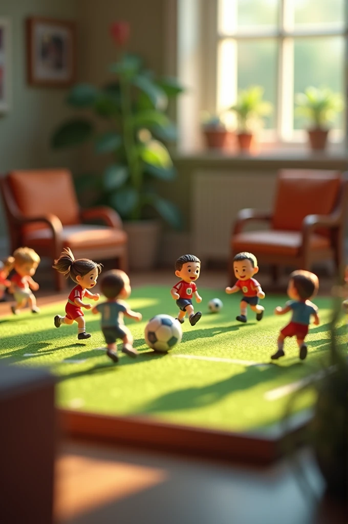 Create a game of soccer in a room