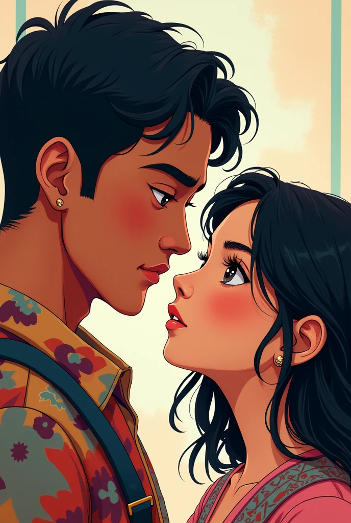 GUATEMALAN MAN AND ECUATORIAN GIRL as a anime charactEr for a profile picture