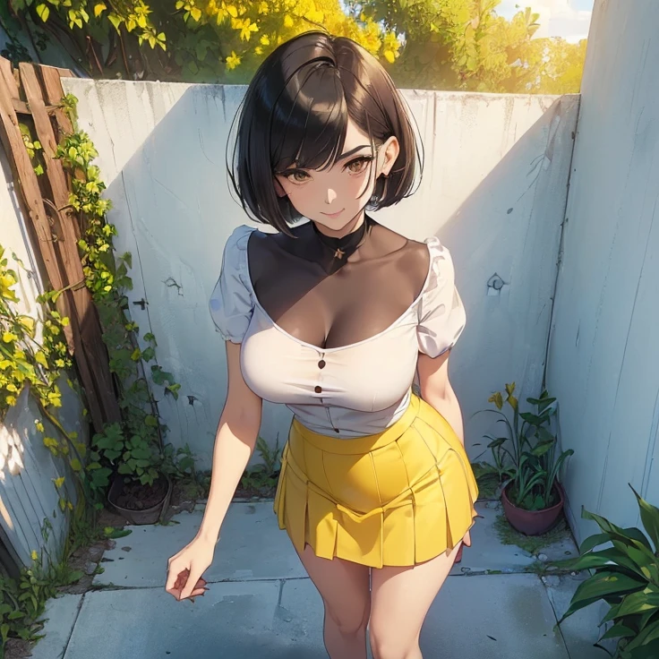(Masterpiece), (High Resolution), (Best Quality), (Anatomically Correct), (High Details), (HD), (High Quality), (character solo, alone), (fantasy), (anime style)
{{(1character:50 years old lady milf:((black shoulder-length hair bob-cut),(pale skin),(brown eyes),(sharp nose),(black thick eyebrows),(very thin lips),(nice feminine body),(beautiful body),(beautiful hips,big breasts),(beautiful legs),(beautiful arms),(delicated featurs),(beauty and feminity),(sweet demeanor,(motherly personality)),((white shirt),(red office skirt),pink pantyhoses),(black heeled shoes),((sweet expression and sweet smile),(cheerful pose),(standing patient and calm)),((stadium backyard), (sunny day),(light-blue sky),(simple background),(yellow backyard's walls),(spring season),(very few people there)))}}
