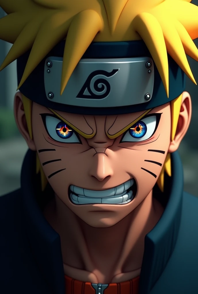 uzumaki naruto angry face close up