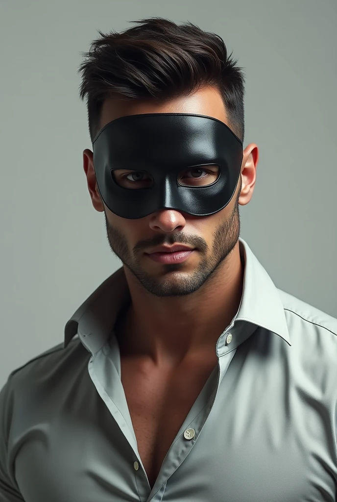 handsome man, wearing a mask, slightly muscular, neatly dressed