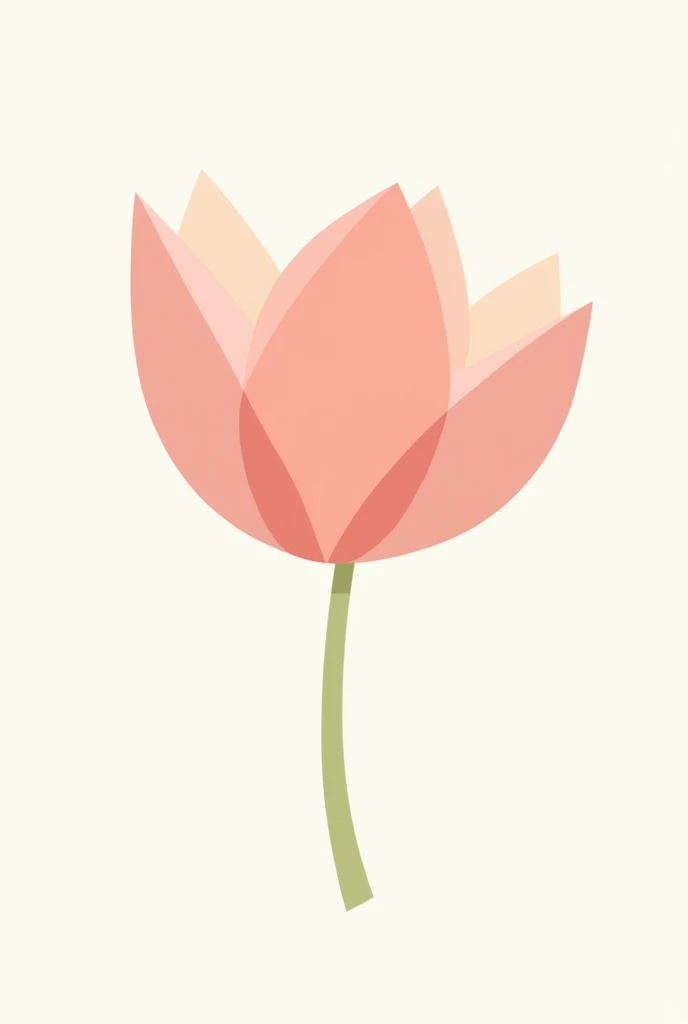 Create a flower with a subtle and minimalist design, warm colors and can be in pink tones, WITH WHITE BACKGROUND, make it without stem, that is open and seen from above, that has a design similar to a sakura or lotus flower and is not realistic, just cartoon