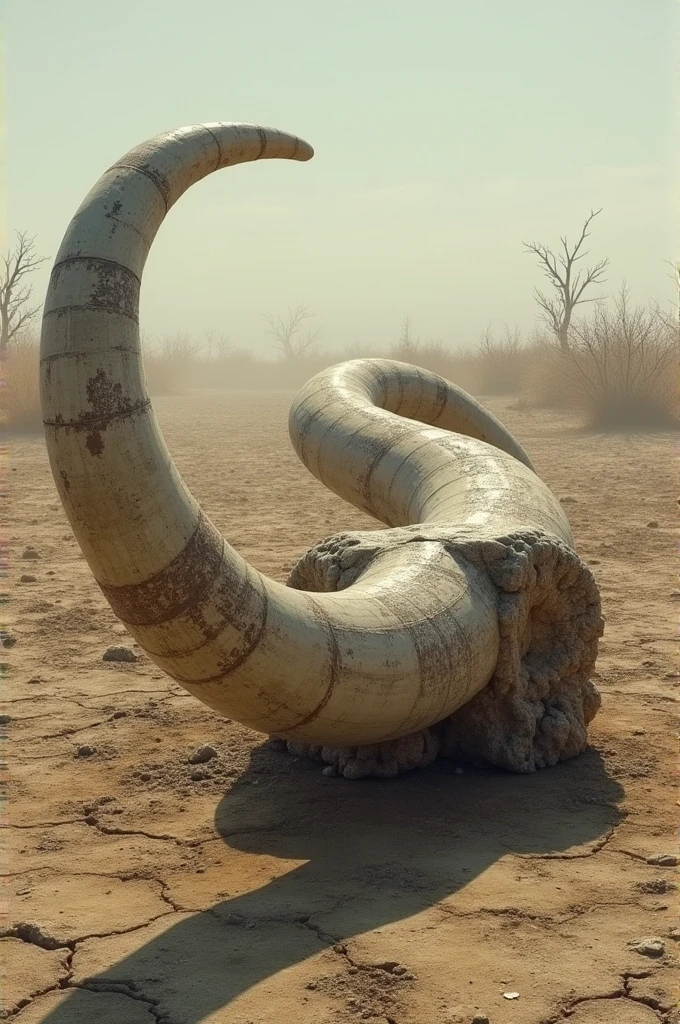 Mammoth bone on floor