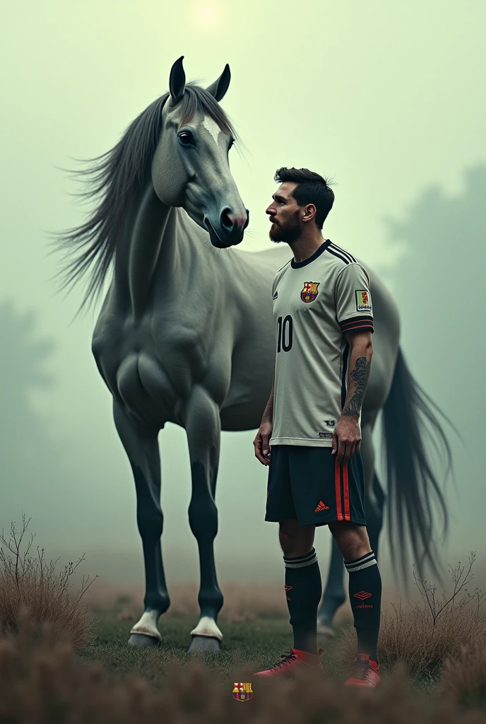messi with a horse