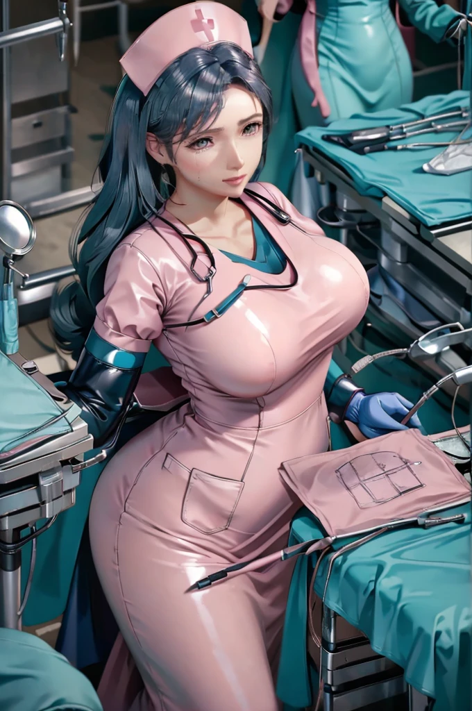 nurse uniform,hospital, latex nurse suit,nurses,busty,elbow gloves,labcoat,black hair woman,blue eyes , gigantic ,medical instruments,asian nurse,two nurses,speculum,examination room,oversize ,big ass ,strap on, lay on table ,legs spreaded,giving birth,gyno chair , dentist,Milf,latex,pink uniform,oversize breasts