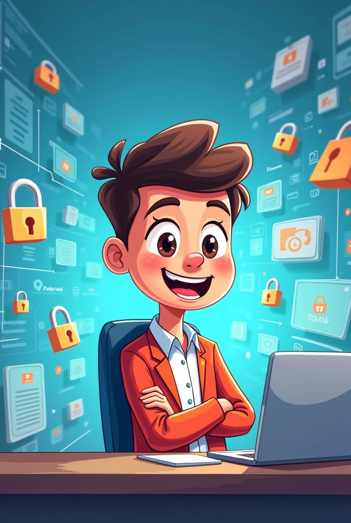 Easy cartoon about digital security