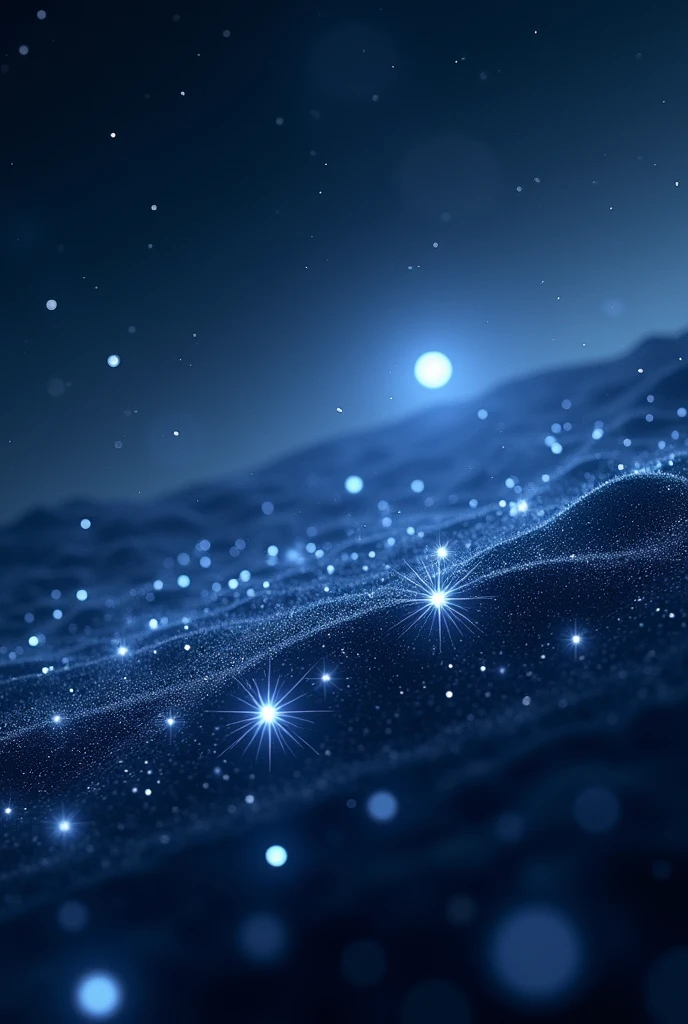 3. **تاروں کی دنیا**
"A close-up of the night sky filled with a dazzling array of stars, each one twinkling brightly. The scene shows constellations and the moon in the distance, with a soft, silvery light spreading across the sky. The stars create a sense of magic and wonder."