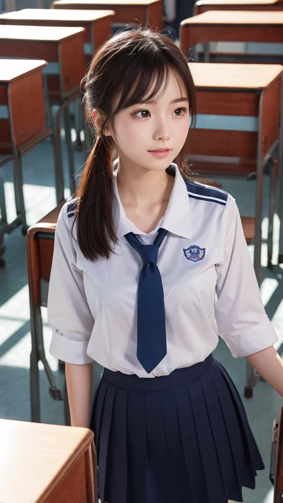 unification of china, classroom, uniform, Highest quality, Very detailed, Realistic Shadows, Realistic texture