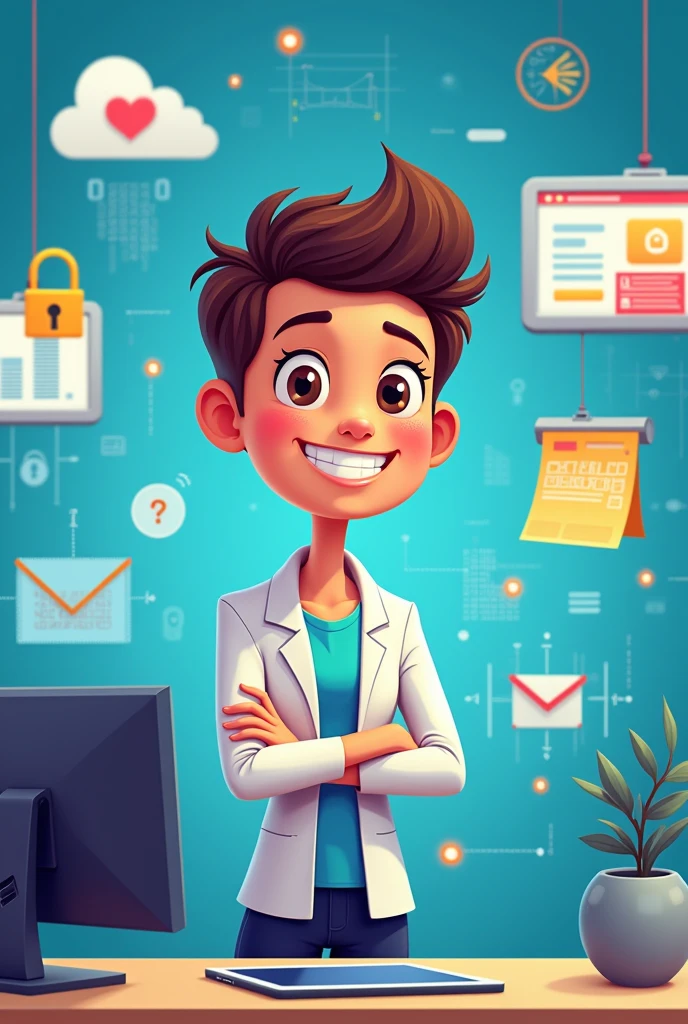 Easy cartoon about digital security