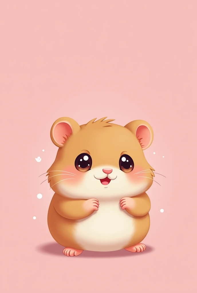 kawaii tiny hamster wallpaper baby pink background