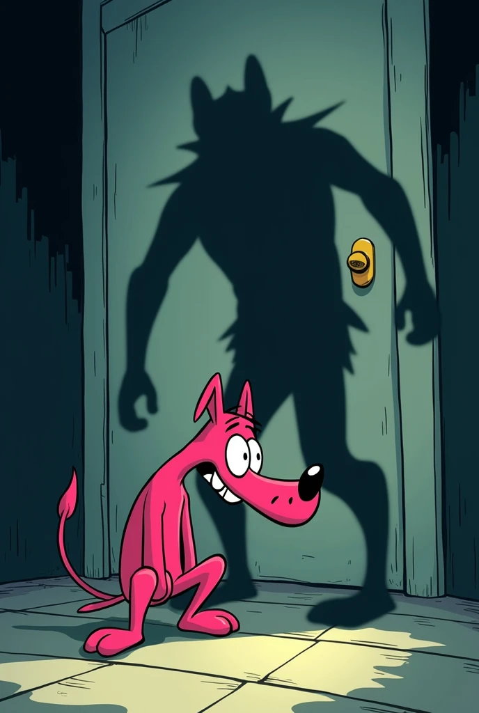 DRAW A COURAGE THE COWARD DOG SCARED INTO HIS SHADOW
