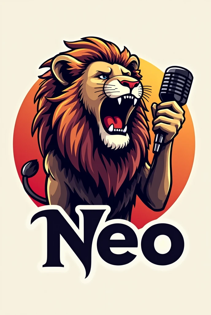 Create company logo need singing lion with mic company name is neo