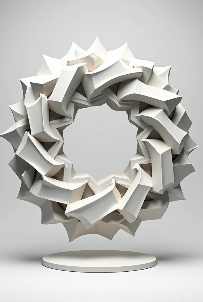 hard ornament in a circle based on flat geometric figures using the basic laws of composition