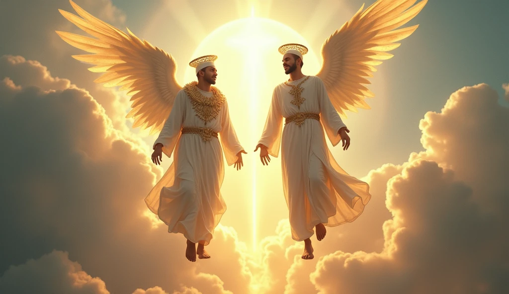 2 male Muslim angels ascend to heaven