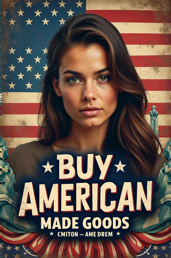A profile photo that says a phrase to sell American products and with photos with American items

