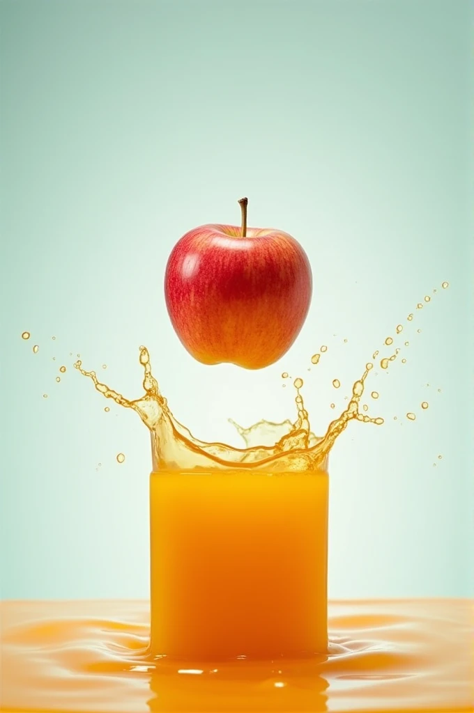 An apple falling from the sky and turning into apple juice and then turning into a box of apple juice.