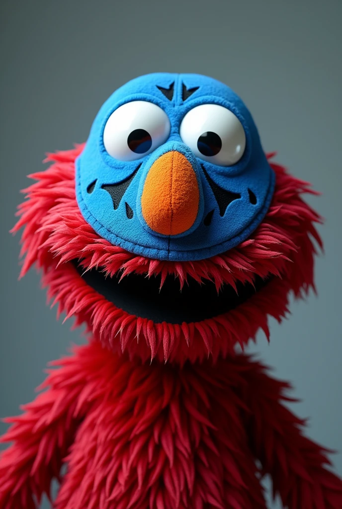 Red Elmo with blue wrestler mask 
