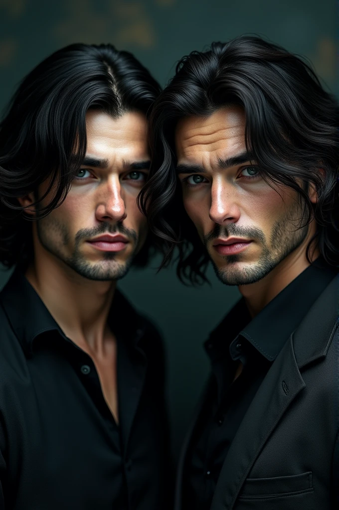 2 dark haired man with wavy hair