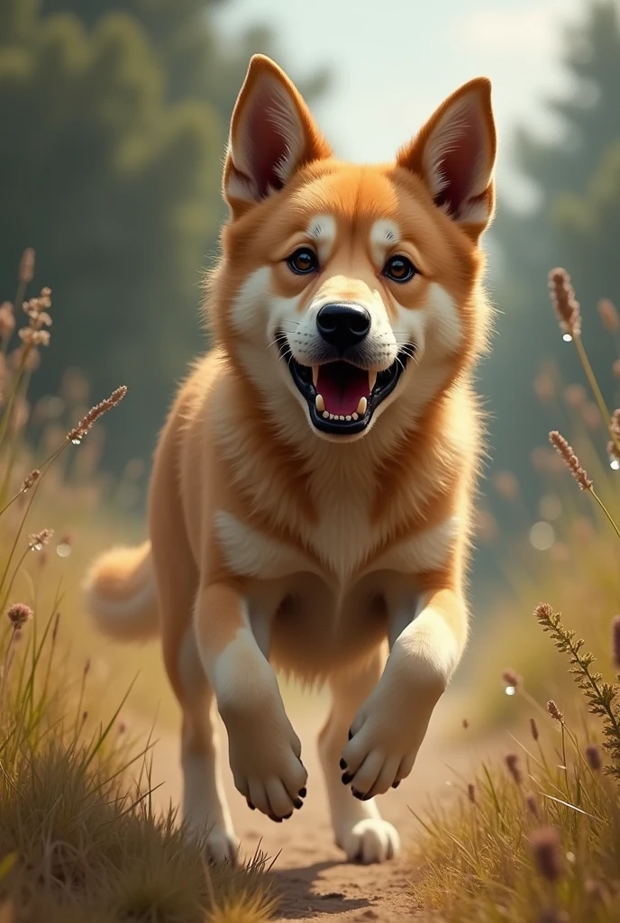 ((best quality)), ((masterpiece)), (detailed), perfect faceمنظر 3: Boy's Frightening The boy gets scared seeing the dog coming towards him. He starts running fast towards him 4.: The dog chases after the boy, the distance getting shorter. The boy tries to run faster.