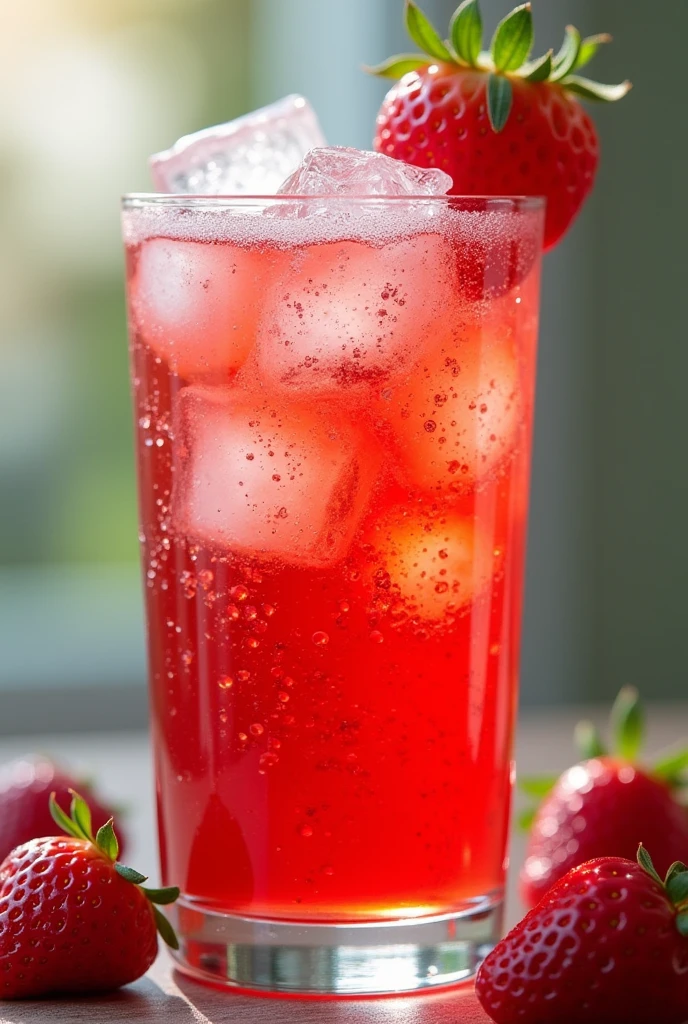 Strawberry Soda frizz with ice