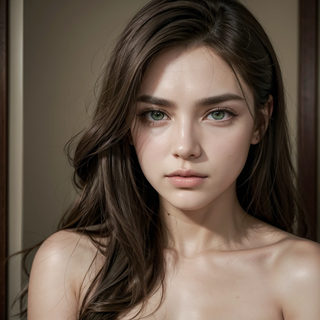 Man with grayish green eyes, a unique blend of her Russian father's light eyes and her Cuban mother's intense glow.
face:
- Fur: A light olive hue, reflecting his Cuban ancestry.
- Angular ease, with prominent cheekbones and a defined jaw.
- Straight and proportionate nose.
- Thin and firm lips, with a subtle curve.
- Hair: negro, thick and slightly wavy, inherited from his mother.
- Expression: An intense and penetrating look, with arched eyebrows and a broad forehead.