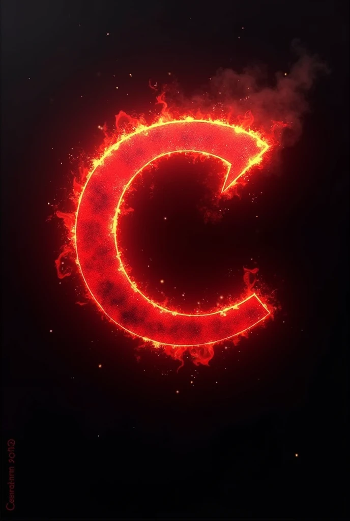 Create a logo that says c in red color Estremer style