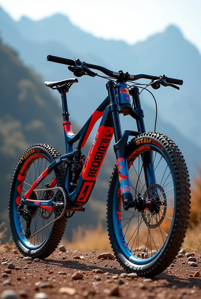 Mountain bike with Red Bull F1 design