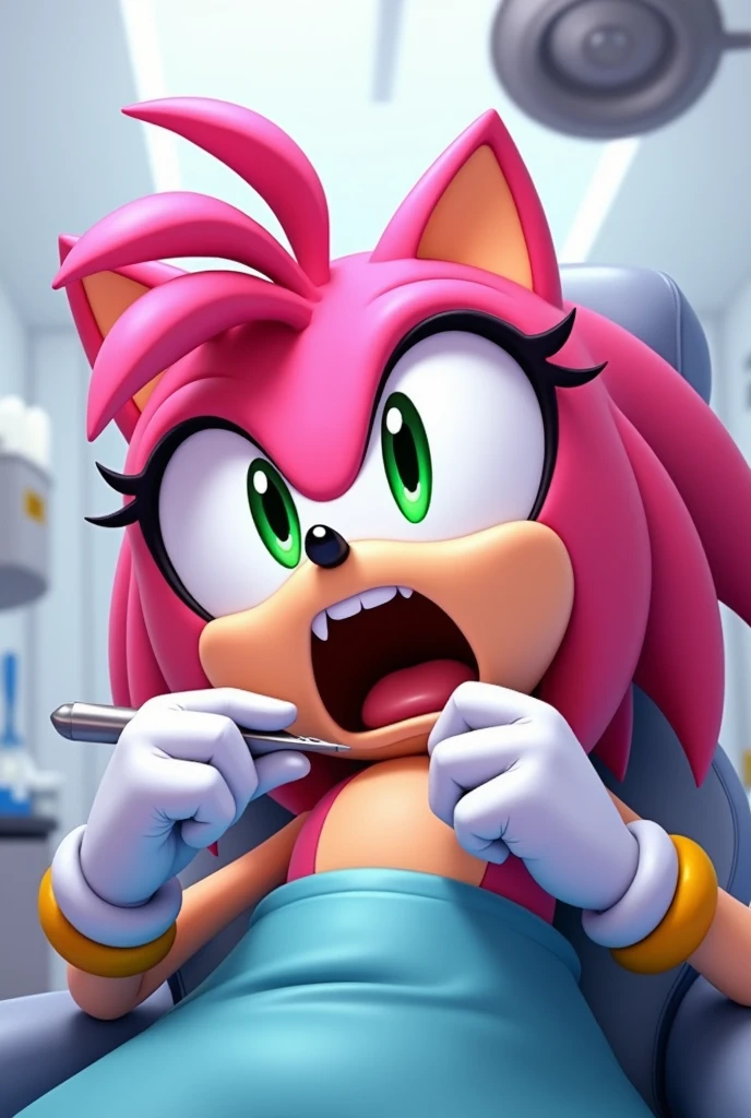 amy rose open mouth at the dentist 