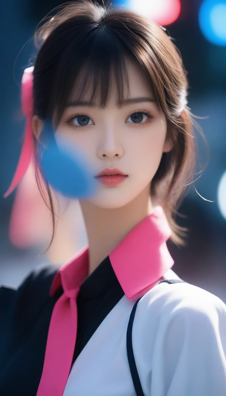 8k, Ultra-high resolution, Highest quality, masterpiece, 三分割法によるphotograph,Surreal, photograph, 1 , (:1.3), cute, cute顔, 細部までBeautiful Eyes, 細かくdetailedに,masterpiece,One Girl:1.2,Japanese women,Policewoman,upper body,glaring,Black short hair,High ponytail,ID photo,(Police officer of the future:1.3),Exhibitionist,Future City,white collar,((Fusion of humans and androids))(Beautiful attention to detail),Subtle details, detailedな顔,anger,Attractive eyes,(ポートレートphotograph:1.4),(Photorealistic images:1.4),Fantasy art,(Beautiful Face:1.4),美しくAttractive eyes、Beautiful Eyes,Silver residue,(Tight waist:1.4)、(Beautiful with perfect body proportions:1.4),Pink Lips,profile,(((Ideal body type))),A-cup small breasts :2,、Portraiture:2、Perfect Anatomy、鮮明なdetailed、detailed,Fashion magazine cover,Thin lips,完璧でBeautiful Face ,完璧でcute顔, Skin with attention to detail, Perfect limbs、Narrow waist,Surreal,Light and shadow,spotlight