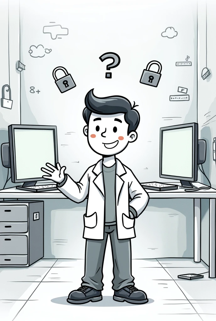 Easy animated drawing about digital security